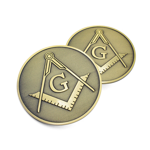 Diseño de Logotipo Personalizado, Fundición a Presión Gratuita, Metal al por Mayor, Esmalte Suave, Chapado en Oro, Feng Shui para Insignia Masónica - Product Image 1