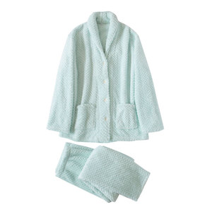 Cina fabbrica OEM Ultra morbido <span class=keywords><strong>pigiama</strong></span> invernale per adulti donna <span class=keywords><strong>taglie</strong></span> <span class=keywords><strong>forti</strong></span> moda termica 2 pezzi set natale ispirato - Product Image 2