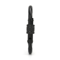 Mousqueton de sécurité haute qualité noir 25KN pour escalade, crochet métallique à visser