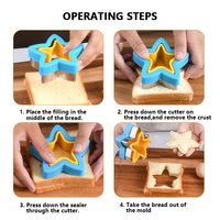 Aksesoris makanan anak-anak dapur pemotong kue Cortadores De Sandwich Para ninos Set pemotong Sandwich