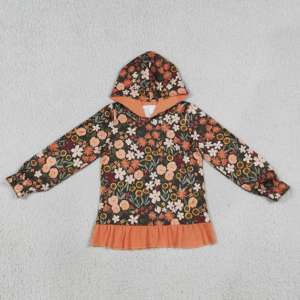 Preordina la felpa <span class=keywords><strong>con</strong></span> cappuccio Yawoo GT0914 per bambine, <span class=keywords><strong>con</strong></span> stampa fantasma, zucca e fiori, mezza zip e orlo arricciato, perfetta per Halloween. - Product Image 6
