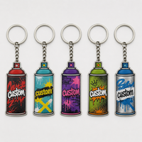 Porte-clés en gros personnalisés en forme de bombe de peinture, mini flacon de peinture, pendentif, design graffiti urbain, souvenir