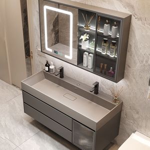 ตู้ห้องน้ำพร้อมอ่างล้างหน้าแบบรวมในตัว - Product Image 1