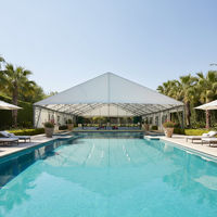 Tente de couverture de piscine extérieure sur mesure en PVDF à grande portée, auvent pare-soleil, structure de tente à membrane tendue pour parc et villa