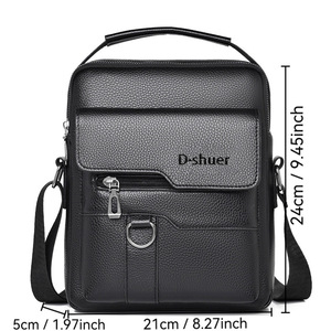 Bolso Bandolera de Cuero Genuino para Viajes de Negocios, Maletín para Computadora Portátil, Bolso de Trabajo Oficial para Hombre - Product Image 3