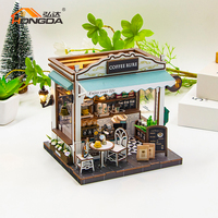 Produsen Rumah Boneka Hongda 2025 M2506 Coffee Rure Miniatur Rumah Boneka DIY Rumah Boneka Miniatur Buatan Tangan