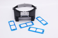 New Head-mounted USB Charging Magnifier, 4 LED Lights Power Display HD Magnifier