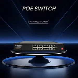 Hemat energi saklar jaringan Ai 16*10/100Mbps Ethernet PoE + 2*10/100/1000 Uplink + 1 * SFP poe Switch Ethernet