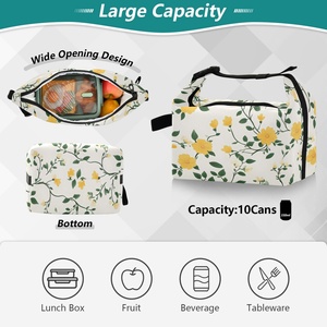 Hawaii Tropical Customized Yellow Jasmine Flowers Insulated Lunch Bag Warm Cooler Bag - Product Image 5