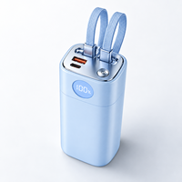 Batterie externe 20000mAh avec câbles doubles intégrés, charge rapide 22.5W, batterie portable pour les voyages et l'usage quotidien