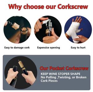 Trending 2025 Sacacorchos de presión de aire portátil Abridor de vino Botella compacta Uncorker - Product Image 6