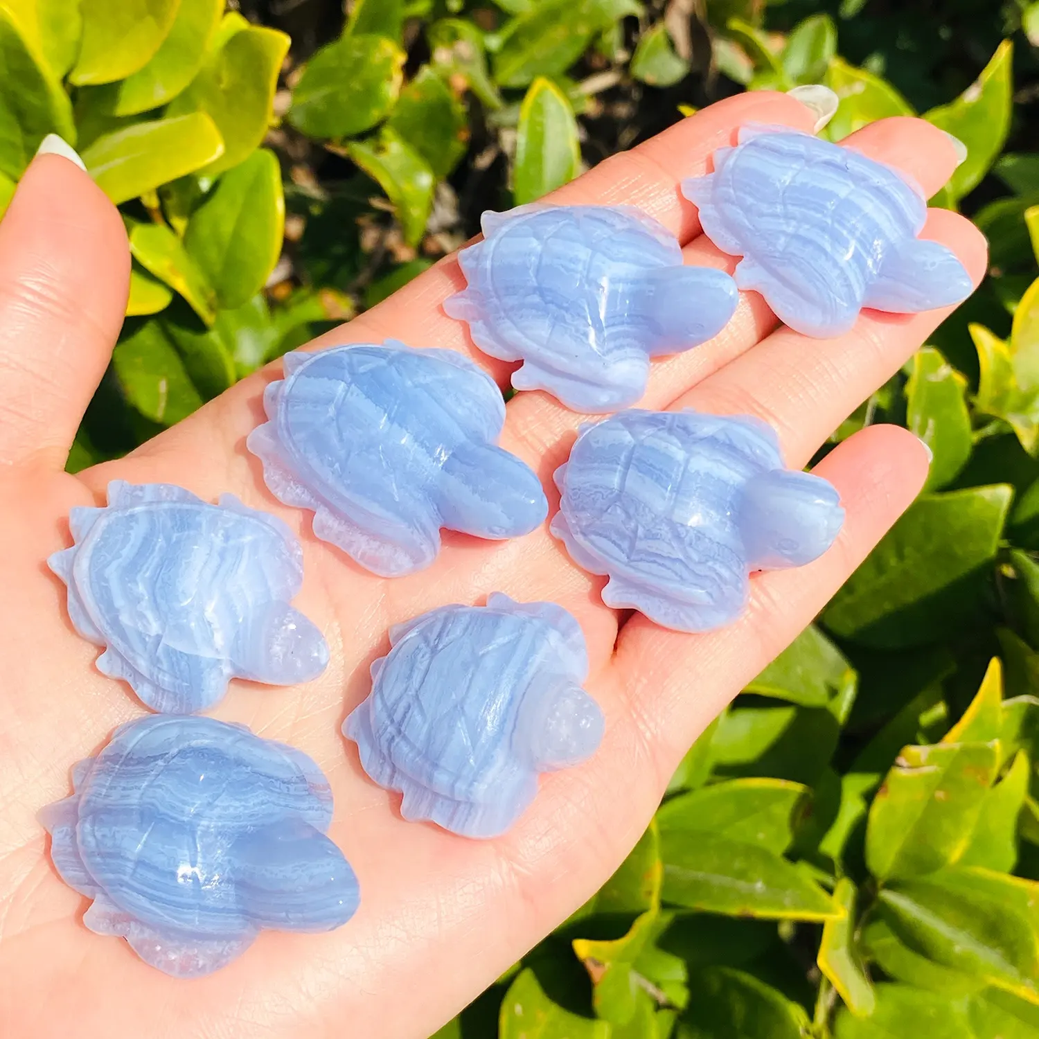 Pedra de cristal de cura natural para artesanato, animais esculpidos à mão, tartaruga de renda azul, ideal para decoração de casa, em oferta