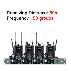 Cooyinka Chuyên nghiệp UHF 4 kênh stereo không dây trong tai hệ thống giám sát 3.5mm giai đoạn ghi âm trực tiếp trong tai giám sát - Product Image 5