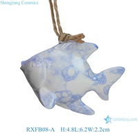 RXFB-series Bleu Delft Mer Animaux Conque Étoile Poisson Homard Hippocampe Crabe Tortue Céramique Corail Poisson Ornement pour Décoration de La Maison
