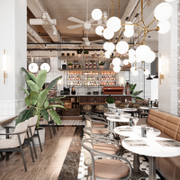 Café-bar élégant à éclairage LED moderne et simple pour café, boutique, présentoir de comptoir pour café, présentation et pâtisserie