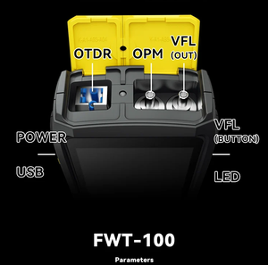 OFW MINi <span class=keywords><strong>OTDR</strong></span> FWT-100 Touchscreen-Faser fehler detektor 1550nm 20dB Glasfaser reflekto meter Touchscreen VFL OLS OPM IOLA - Product Image 6