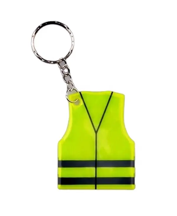 Reflective vest traffic safety item keychain keyrings High Visibility Reflective PVC Reflective Keychains Stars Night Safety