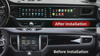Macan Dual Grand Écran Android Apple CarPlay GPS Radio Lecteur Multimédia pour Voiture Amélioration de l'Intérieur de la Voiture Divertissement Intégré