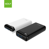 Batterie externe lithium électronique chargeur mobile LCD numérique double USB Power Pack Charge rapide 20W PD Power Bank 20000mAh