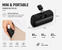 Chargeur portable numérique en forme de capsule 5000 mAh 20 W avec prise intégrée, Type-C pour iPhone, charge rapide, vente en gros, direct usine