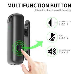 Micrófono Lavalier inalámbrico XTUGA J13 con estuche de carga tipo C/Lightning para grabación de video y <span class=keywords><strong>Vlogging</strong></span> hecho de plástico - Product Image 3