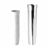Support de canne à pêche ISURE en aluminium évasé avec insert en vinyle blanc, à souder, L: 10 po, Diamètre 1-7/8 po, Épaisseur 3 mm, Aluminium anodisé, Matériel marin