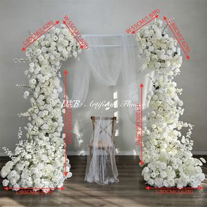 Nouvelle arche de fleurs de luxe pour mariage, arche de fleurs de mariage blanche, arche de fleurs en soie rouge rose, fond d'arche de mariage, arrangement de fond - Product Image 2
