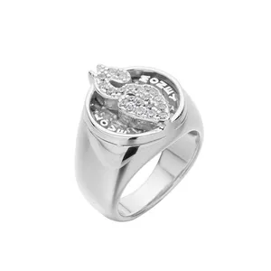New Style Iced Out Diamond CZ 925 Sterling Silver Customizable S Shape Design Jewelry Rings