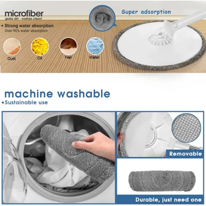 2024 New Design <strong>Turbo</strong> 360 Spinning <strong>Mop</strong> and Bucket Set with Stainless Steel Pole and High Dehydration Rate - Product Image 3