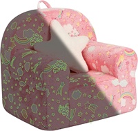 Chaise pour tout-petits à dossier haut lueur dans le canapé coloré pour enfants avec étoile