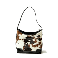 Sac à main de luxe en cuir de vachette premium avec patchwork de poils de veau, sac fourre-tout en cuir, sac bandoulière, fabricant de sacs en cuir OEM ODM avec échantillon rapide