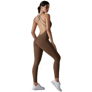 Combinaison de gymnastique pour femmes sans couture personnalisée combinaison de yoga une pièce pour l'entraînement, le fitness et la course à pied combinaisons et combinaisons de sport OEM ODM - Product Image 1