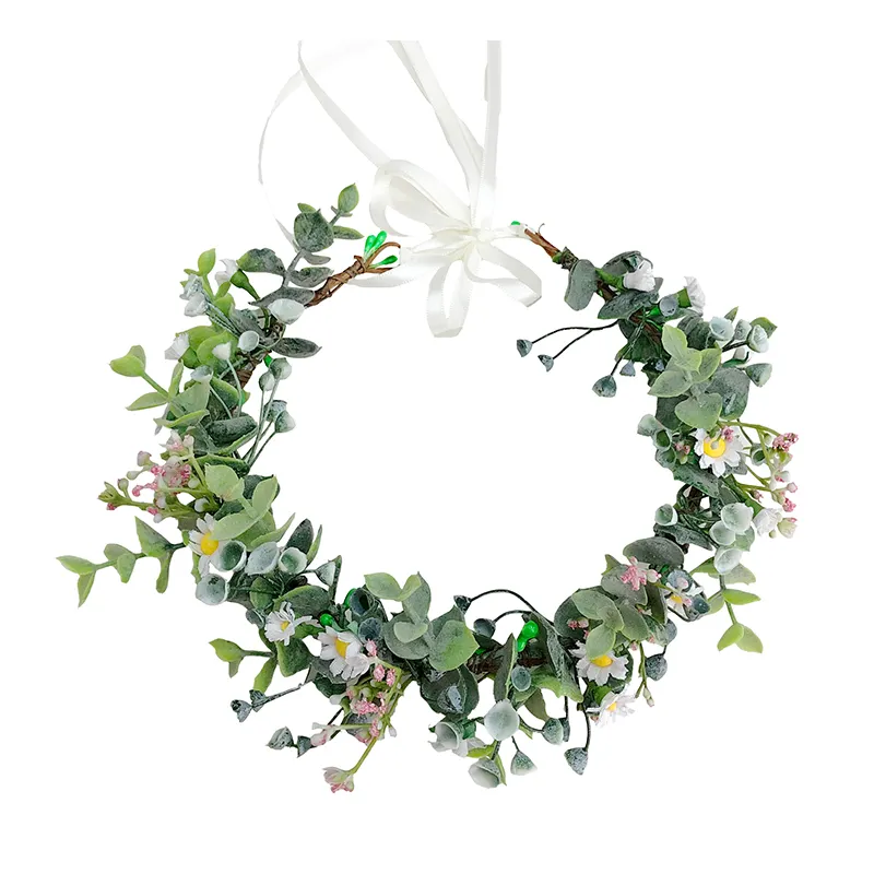 Groene Plant Bundel Daisy Bloemenarrangement Hoofdband Hoofdband Dames Slinger Haaraccessoires