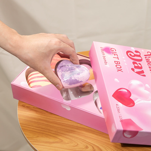 Bombe da bagno a forma di cuore Set <span class=keywords><strong>regalo</strong></span> 6 pezzi con oli essenziali romantico bagno profumato per coppie Spa notte - Product Image 4