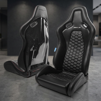 Asiento de Carreras Completo de Cuero PU y FRP ACE SSCUS, Ajustable, Universal, para Adultos