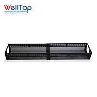 WELLTOP Nouveautés Panier de rangement noir pour câbles, support de gestion de câbles sous le bureau sans perçage avec pince