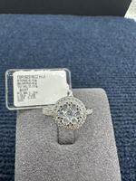 Bague personnalisable en argent pur S925 avec zircon, motif floral circulaire double couche, idéale pour offrir en cadeau de mariage