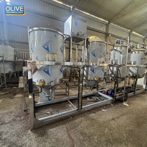 Machine de raffinage d'huile de cuisson et de pétrole brut automatique de grande capacité 1000L, machine de raffinage d'huile de palme comestible, machine de raffinage d'huile d'olive en acier inoxydable - Product Image 1
