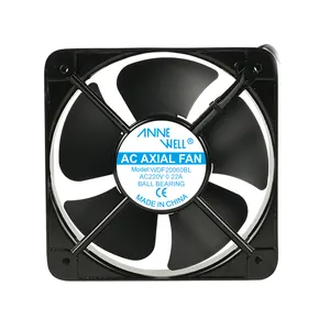 High CFM 220V AC Axial Flow Fan high speed 200mm 8'' forced cooling fan for motor WDF20060BL cabinet fan