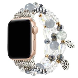 Bracelet de luxe en perles pour <span class=keywords><strong>Apple</strong></span> Watch 7/6/5/4/2/1/<span class=keywords><strong>SE</strong></span>, bijoux en pierres précieuses pour <span class=keywords><strong>Apple</strong></span> Watch, vente en gros - Product Image 1