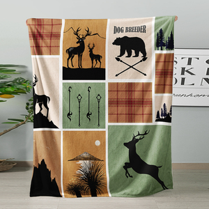 Manta Personalizada de Franela Estampada con Diseño de Oso y Ciervo del Bosque, Ecológica, Suave, para las Cuatro Estaciones - Product Image 6