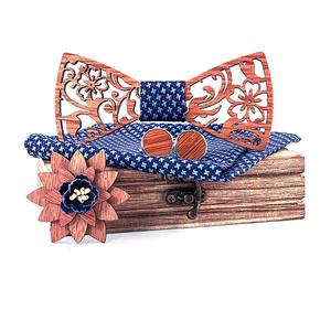 Noeuds <span class=keywords><strong>papillon</strong></span> en <span class=keywords><strong>bois</strong></span> de haute qualité à la main ensemble de noeuds <span class=keywords><strong>papillon</strong></span> foulards carrés boutons de manchette pinces à cravate et fleurs de poitrine TC260009 - Product Image 3