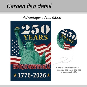 Banderas de Jardín Personalizadas OEM para el 250 Aniversario de EE. UU., Paquete Surtido de 12x18, 1776-2026, Bandera Americana Impresa por Ambos Lados - Product Image 3