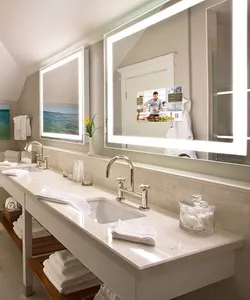 Square LED Wall Light R Light Adjustable Customization Vanity BathroomWall Illuminated Mirror Light With Cabinet