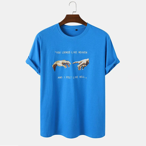 T-shirts personnalisés pour hommes en polyester/coton, coupe régulière, style hip-hop, grande taille, anti-rétrécissement, fabrication OEM - Product Image 1