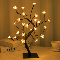 Lampe à fleurs de cerisier, lampe à feuilles d'érable, lampe de nuit créative pour table, lampe d'ambiance, lampe d'arbre LED réaliste