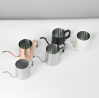 Ketel leher angsa baja tahan karat 304, panci kopi Tuang presisi di atas, pegangan ergonomis, ketel kopi tetes untuk rumah