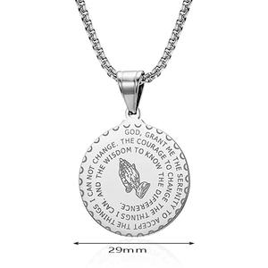 Vente en gros personnalisé PVD plaqué or en acier inoxydable collier pendentif main de <span class=keywords><strong>prière</strong></span> <span class=keywords><strong>du</strong></span> Seigneur de <span class=keywords><strong>la</strong></span> foi - Product Image 4