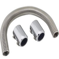 Universel avec embouts de serrage pour refroidissement de voiture 1964-77 Chevelle en acier inoxydable 24 tuyau de radiateur chromé