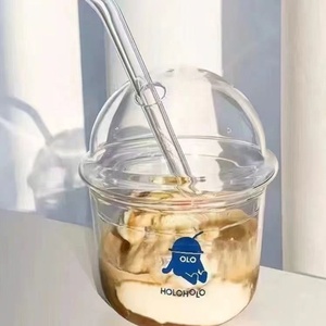 Vente en gros : Verres en verre de 20 oz au design unique, avec couvercle en bambou et paille, en verre sodalime, pour <span class=keywords><strong>café</strong></span>, cadeau d'anniversaire pour <span class=keywords><strong>maman</strong></span> - Product Image 5